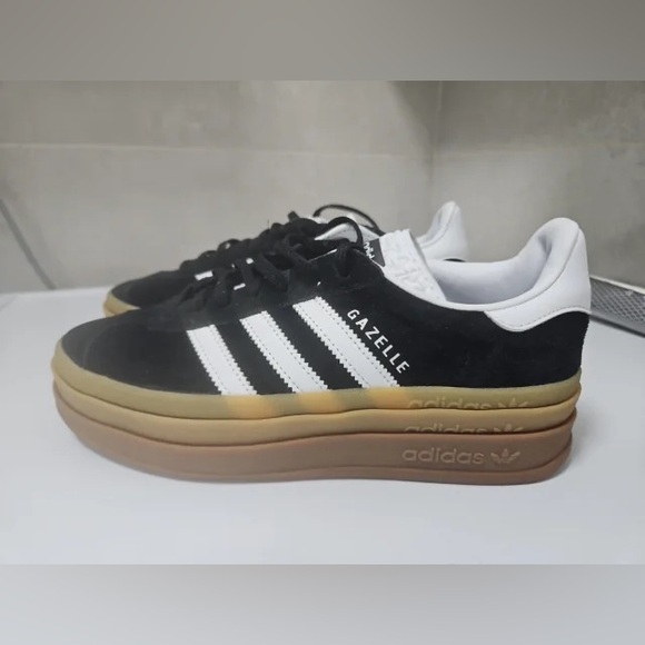 ADIDAS ORIGINALS Gazelle Bold Sneakers Black and White - Picture 2 of 5